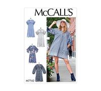 McCalls Sewing Pattern 7742 (Y) - Misses Dress XS-M M7742 XS-M