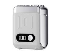 Mcclellanty Afeitadora Eléctrica Portátil, Recortadora de Viaje con Pantalla Digital, Afeitadora de Barba Eléctrica, Herramienta de Afeitado, Afeitadora de Viaje, Color Plateado