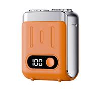 Mcclellanty Afeitadora Eléctrica Portátil, Recortadora de Viaje con Pantalla Digital, Afeitadora de Barba Eléctrica, Herramienta de Afeitado, Afeitadora de Viaje, Color Naranja