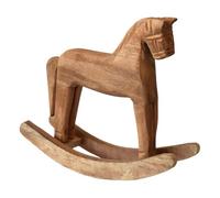 Mcclellanty Caballo Balancín de Madera Tallada Vintage con Animales Decorados con Figuras de Caballos Artesanales Talladas en Madera para la Decoración del Hogar