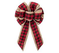 Mcclellanty Colgante de Lazo para Árbol de Navidad, Adorno de Anillo para Árbol de Navidad A Cuadros Negros y Rojos, Colgante Pequeño