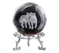 Mcclellanty Estatuilla Decorativa de Bola de Cristal Estrellada Grabada con en 3D, Pisapapeles con Esfera de Cristal de 60 mm con Soporte, Manualidades Decorativas A