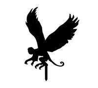 Mcclellanty Flying Monkey Metal Garden Estada Fly Monkey Negro Silueta Jardín Estada Decoración para Patio Césped Patio
