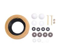 Mcclellanty - Kit de anillo de cera para inodoros con salida de piso, nueva instalación o reposición que incluye pernos, tapas, pernos, brida y arandelas