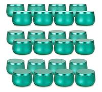 Mcclellanty Lata para Velas, 24 Piezas, 8 Onzas, Recipientes para Velas de 3 Colores, Tarros para Velas para Hacer Velas, Juego de Latas para Velas de Bricolaje, Verde