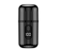 Mcclellanty Mini Afeitadora Eléctrica Portátil, Recargable por USB, de Bolsillo, para Viajes, Lavable, Portátil, Inalámbrica, Color Negro