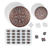 Mcclellanty Molde de Runas, Molde de Resina de Runas de Adivinación, Molde de Silicona Brújula de Runa, Molde de Bandeja de Montañas Runa, Molde Dados Runes DND