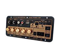 Mcclellanty Placa Amplificadora D50 con Audio óPtico Bluetooth AMP USB FM Radio TF Player DIY Audio Subwoofer Car-Enchufe de la UE