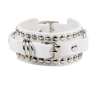 Mcclellanty Pulsera Unisex Punk Rocker Brazalete de GóTico con Remaches y Tachuelas Pulsera Ajustable para Cosplay Fashion-A