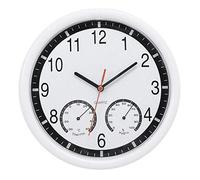 Mcclellanty Reloj de Piedra de Cuarzo Reloj de Pared Silencioso TermóMetro Preciso Humedad Piscina al Aire Libre Interior Patio