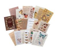 Mcclellanty Retro Trace Book Página Material Papel Antiguo Libro Página Texto Viejo Diario Material Decorativo Papel Mariposa