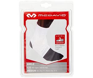 McDavid 433R Tobillera Transpirable con cinchas, Unisex Adulto, Blanco, XL