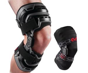 McDavid Rodillera Unisex 4200R-Le-BK-L Bio-logix, Negro, L | Rodillera descargadora de alta resistencia y exoesqueleto de rodilla biónica para artritis, ACL, MCL