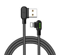 Mcdodo® Cable de Datos LED de 90 Grados Lightning a USB Cable de Carga rápida 2 A de aleación de Zinc de Nailon Antiadherente Compatible con iPhone X 8 7 6 Plus iPad iPod (1.2M（3.9 ft)