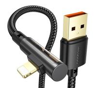 mcdodo Cable Lightning USB para iPhone 90 grados, cable de carga rápida transparente, 1,2 m con 3 A Max, compatible con iPhone X/XR/XS/11/12/13/14/SE/iPad/AirPods