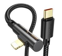 mcdodo Cable USB C a Lightning 90 grados 36 W 1,2 m transparente - Cable de carga rápida y cable de datos para iPhone 14/13/12/11/XS/XR/X/8/8 Plus, iPad Pro, iPad Air, iPad Mini, AirPods Pro