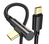 mcdodo Cable USB C a USB C, 100 W, conector en ángulo de 90 grados (1,2 m), cable USB-C con PD 3.0, carga rápida y transferencia de datos, compatible con MacBook, Samsung, iPad, iPhone, ordenadores