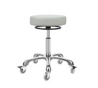 McDooFly Taburetes redondos con ruedas, taburete giratorio ajustable de 400 libras, taburete rodante resistente, cojín de asiento de cuero, taburete de escritorio para cocina, mostrador, tienda, salón
