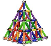 McDou Bloques Magnéticos 144 Piezas - Construcción 3D Stem para Niños | Varillas y conectores para figuras 3D. Desmonta y reinventa. Fomenta resolución de problemas. +6 años.