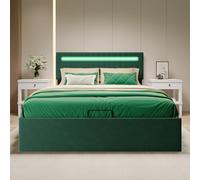 MCDSAJ Base de cama de plataforma tamaño matrimonial/queen, cama tapizada de terciopelo con cabecera capitoné vertical, respaldo cómodo con cama de almacenamiento elevable, soporte de listones de