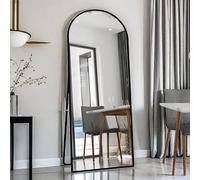 MCDSAJ - Espejo de suelo con arco de figura completa (180 x 80 cm, espejo de pared para colgar para sala de estar, dormitorio, entrada (negro, 180 x 80 cm)