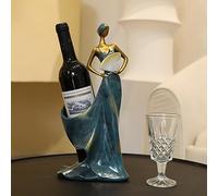 MCDSAJ Modern de Lujo Decorativo Estante de Vino Elegante Diseño de Bailarín Rojo de la Decoración del Hogar Material de Resina Accesorio Ideal para la Sala de Estar del Comedor (Azul)