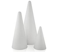 MCE-Commerce 1 Cono de poliestireno de 7 cm, 9 cm, 21 cm, 12 cm de diámetro, Altura, Espuma, Blanco, Höhe 12, 21, 27 cm