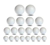 MCE-Commerce A3099320 - Bolas de poliestireno (20 unidades, 2 x 10 cm, 4 x 8 cm, 6 x 7 cm, 8 x 6 cm), color blanco