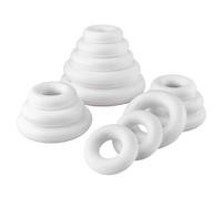 MCE-Commerce Anillos de poliestireno 5 x 7,5 cm 4 x 10 cm 3 x 12 cm, 1 x 15 cm 1 x 17 cm, Blanco, 7,5cm, 10cm, 12cm, 15cm, 17cm