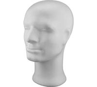 MCE-Commerce Cabeza de poliestireno para Hombre, Altura 300 mm, Blanco, 300 x 210 x 170 mm