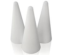 MCE-Commerce Conos de poliestireno diámetro, Altura, 3 Unidades, Blanco, Ø 9 cm Alto 20 cm