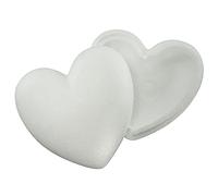 MCE-Commerce Corazón de poliestireno de 15 cm, 1 compuesta por 2 Piezas para Manualidades y decoración, Espuma, Blanco