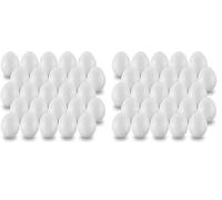MCE-Commerce-Huevos de plástico de 6 cm, 25 Unidades, para Manualidades y decoración de Pascua, Color Blanco, (Möbius Creativ GmbH A636025-1) (Paquete de 2)