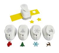 MCE-Commerce Navidad Juego de 5 perforadores con Motivos navideños, Blanco, 5x 2,54 cm