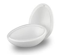 MCE-Commerce Ornamento de Pascua de huevos de poliestireno de 16 cm, blanco, paquete de 2