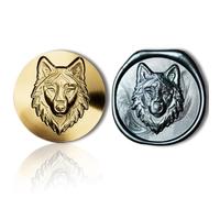Mceal Cabeza de sello de cera, relieve 3D en relieve para manualidades, invitaciones de boda, envoltura de regalos, colección de animales y animales de lobo