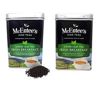 McEntee's Irish Breakfast Tea - Té irlandés de 500 g, 2 latas, galardonado y mezclado en Irlanda. Fuerte y cítrico. Una mezcla tradicional irlandesa de Ceilán y Assam Loose Tea. El té suelto favorito