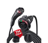 MCEVKELN Cable de Extensión de Carga EV Tipo 2 22KW 32A | Cable de 7 m | Trifásico para Vehículo Eléctrico IEC62196-2 Cable de Carga con Enchufe Compatible con Automóviles Eléctricos, con Cerradura