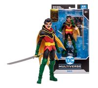 Bizak Figura articulada McFarlane DC Multiverse Robin Damian Wayne 18 cm, base vuelo, etiqueta dorada