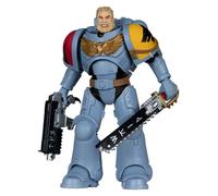 McFarlane Warhammer 40.000 - Figura de acción (18 cm), diseño de lobos espaciales, color gris