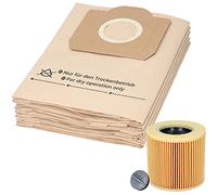 McFilter: 10 Bolsas para aspiradora + 1 Filtro, compatibles con Las aspiradoras Kärcher WD3 y MV3; Alternativa para los códigos 6.959-130.0 (Bolsas) y 6.414-552.0 KFI 3310 (Filtro de Cartucho), KA 32