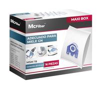 McFilter | 16 bolsas para aspiradora compatibles con aspiradoras Miele serie GN S2 S4 S5 S6 S8, Complete C2/C3, Classic C1 | incl. 8 filtros | MAXI BOX