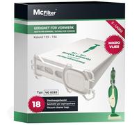 McFilter | 18 bolsas para aspiradora compatibles con aspiradoras Vorwerk Kobold VK 135 136 135SC VK135 VK136 con cierre higiénico | alternativa para FP135/136 | tipo de bolsa VO 8335