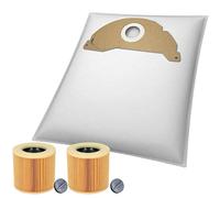 McFilter | 20 bolsas de fieltro para aspiradora + 2 filtros de cartucho adecuados para Kärcher A2003, A2004, A2014 CarVac, A2024 PT, A2054 ME, A2064 PT, A2704 PT, aspiradora multiusos, filtro