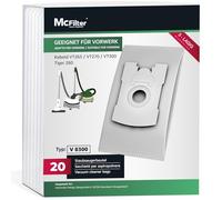 McFilter | 20 bolsas para aspiradoras adecuadas para aspiradoras Vorwerk Tiger VT260 VT 260, VT265 VT 265, VT270 VT 270, VT300 VT 300, bolsa de 5 capas de microfibro