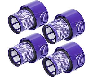 McFilter | 4 filtros adecuados para Dyson V10 SV12 Filtro HEPA 969082-01, filtro de repuesto lavable, para la serie Dyson Cyclone V10 Absolute Extra, Animal, Total Clean, Motorhead, Parquet, Níquel