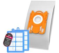 McFilter I 20 bolsas de aspiradora + 2 filtros Hepa adecuados para aspiradora AEG VX9-2-ÖKO, bolsa de 5 capas con cierre higiénico, repuesto para AFS1W I tipo ESM 16, incluye filtro