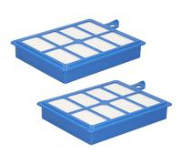 McFilter I 2x filtro Hepa adecuado para AEG VX9-2-ÖKO, AFS1W Allergy Plus, aire limpio, lavable, fácil de instalar, apto para más de 80 series de aspiradoras, ajuste perfecto azul/blanco