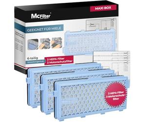 McFilter I 3 HEPA + 3 filtros de protección del motor I Alternativa para SF-HA 50 compatible con Miele Compact C1 C2, Complete C2, S8340, S4000, S5000, S6000, S8000 Serie, S2, S3, S4, S5, S6 Serie