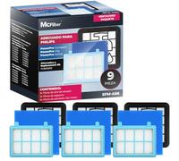 McFilter | Juego de 3 filtros adecuados para Philips FC8010/01 FC9332/09 FC9328,FC9334 FC9349,FC9353 FC9556 FC9515 Filtro Hepa de aspiradoras PowerPro Compact, Active, City Power Cyclone, 9 unidades